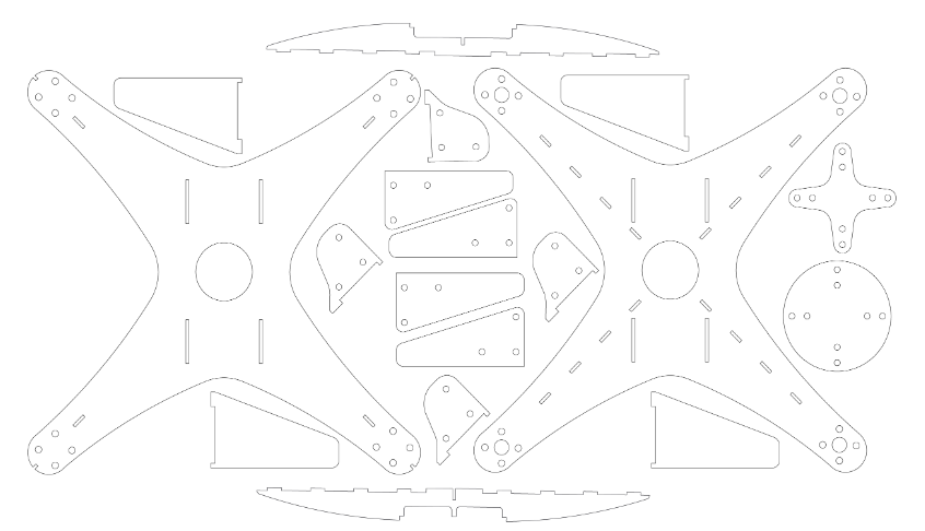 Laser cut file for the drone's final body